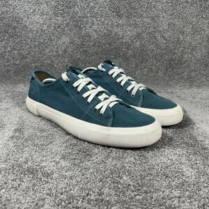 Frye Gia Men’s Size 13 Teal Canvas With Leather Trim Low Casual Shoes Used